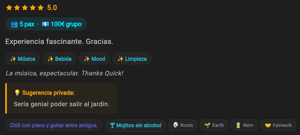 Feedback cualitativo del cliente